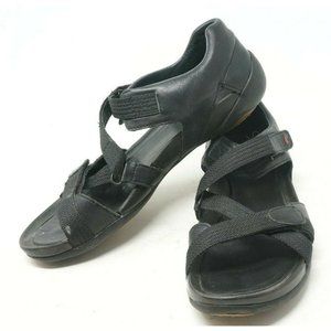 Wolky Cleopatra 1100 Black Leather Sandals Size 40